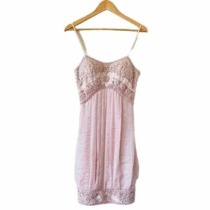SUE WONG Crochet Blush Cocktail Mini Dress Size 0 thumbnail 5