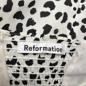 Reformation Shelby Dress Ocelot White Black Print Midi Slit Bustier Chic Size 0 thumbnail 7