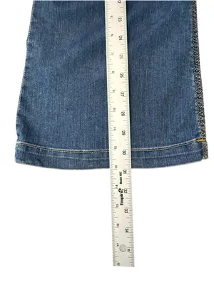 CAbi Jeans Women’s 6 Blue Denim Flare Bootcut Front Patch Pockets Stretch thumbnail 11