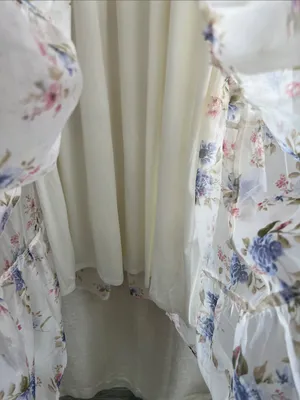 Floral Chiffon Flounce Sleeve Shirred Midi Dress Medium thumbnail 11