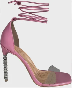 Azalea Wang Pink Lace-Up Crystal-Heel Sandals thumbnail 1