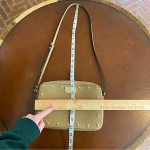 Michael Kors Sandrine Studded Crossbody Purse tan‎ saffiano leather thumbnail 11