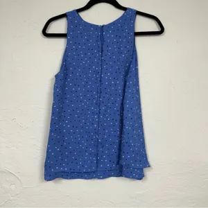 Ann Taylor Blue Sleeveless Blouse Womens S Layered Tank Top Preppy Flowy Shirt thumbnail 8