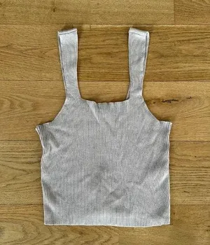 Abercrombie and Fitch Knit Tank Top in Grey thumbnail 1