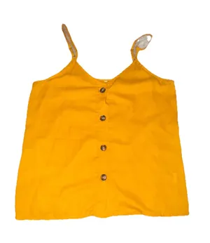 Unbranded Orange Button Tank Top Blouse Yellow Size L thumbnail 1