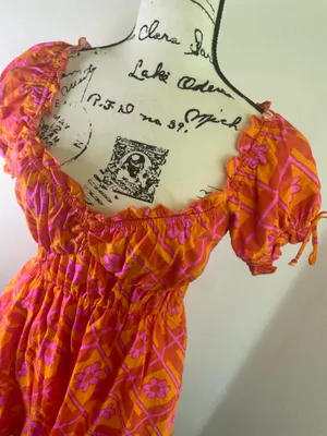 Show me Your Mumu x Barbie Mini dress Sz XS Hot pink /Orange thumbnail 10