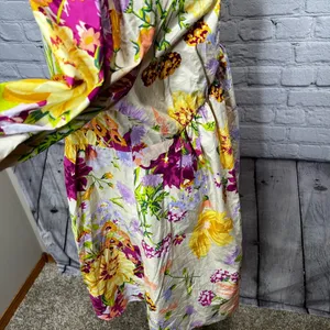 H&M puff sleeve empire waist dress size large thumbnail 8
