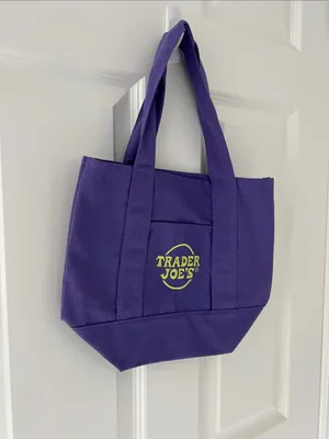 Trader Joe's Purple Canvas Tote Limited Edition thumbnail 3