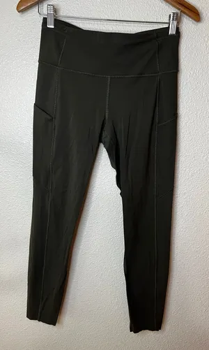 Lululemon Fast and Free Tight II 25" Non-Reflective Nulux in Dark Olive Green 8 thumbnail 1
