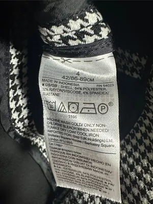 NEW Banana Republic Black White Houndstooth Cropped Blazer Classic Preppy Size 4 thumbnail 5