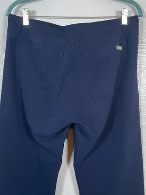 Figs Women M Navy Blue Livingston High Waisted Scrub Pants Yoga Waistband Pocket thumbnail 7