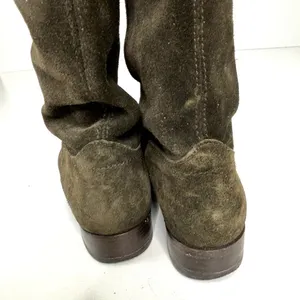 Frye Melissa Button Green, Fatigue Suede Tall Riding Boots 6 thumbnail 5