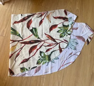 Montce White Sarong with Green & Rust Leaf Print Size undefined thumbnail 1