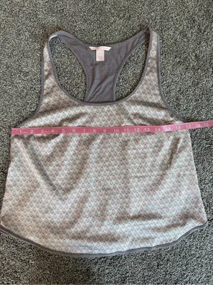 Victoria’s Secret Pajama Set M Geometric Racerback Tank Shorts Y2K thumbnail 3