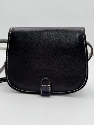 Vintage Firenze Fratellini Genuine Leather Black Crossbody Bag Made in Italy thumbnail 2