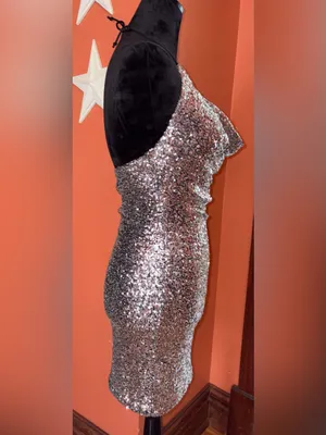 AKIRA Chicago Red Label Sequin Cowl Neck Sheath Dress thumbnail 3