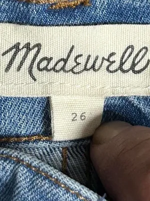 Madewell Denim Shorts Size 26 Blue Button Front Pockets High-waisted thumbnail 5