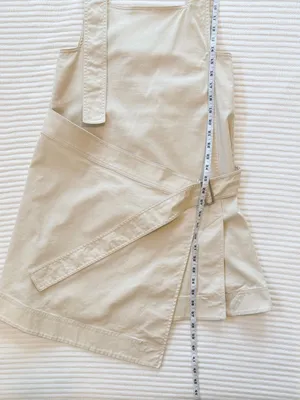 COS Asymmetrical Cream Strap Wrap Pinafore Cotton Dress thumbnail 11