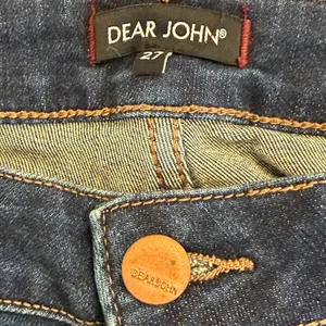 Dear John Rosie Flare Jeans – Size 27 – Dark Wash Fringe Hem – 34” Inseam thumbnail 7