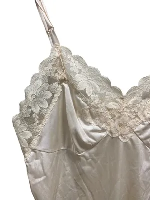 Lorraine Vintage Slip Dress Cream Size 40(L) Coquette Retro Romantic Y2K Summer thumbnail 7