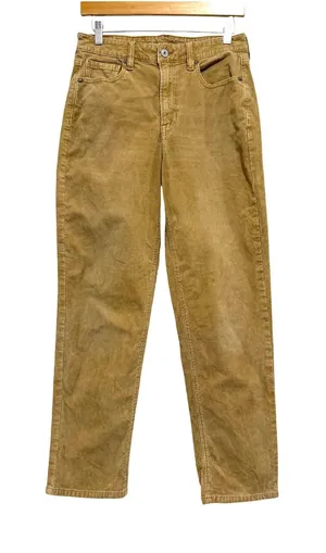 American Eagle Mom Straight Jean Tan Corduroy High Waisted Pants Womens Size 6 R thumbnail 1