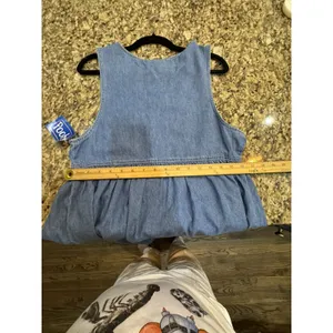 Vintage Winnie the Pooh denim overall dress Size Small Pinafore thumbnail 10