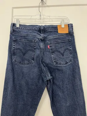 Levi's Size 28 Wedgie High Rise Ankle Jeans Dark Wash Raw Hem thumbnail 5