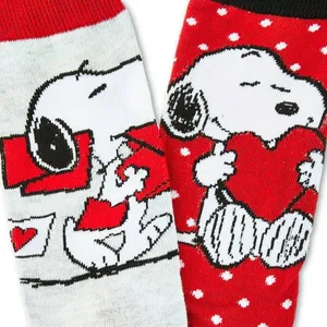 Hallmark Snoopy Peanuts Valentine's Adult 2 Pack Gift Box Socks NWT thumbnail 3