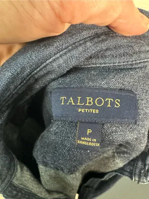 Talbots Denim 3/4 Sleeve Top Size Small Petite EUC thumbnail 7