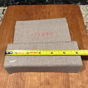 ESPRIT Eyeglass Case Glasses Khaki Beige Hard Canvas Magnetic Close Sunglasses thumbnail 5