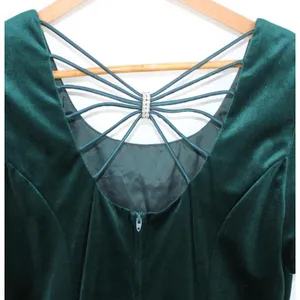 Vintage Velvet Puff Sleeve Party Dress Juniors Size 11 Holiday Deadstock 80s 90s thumbnail 2