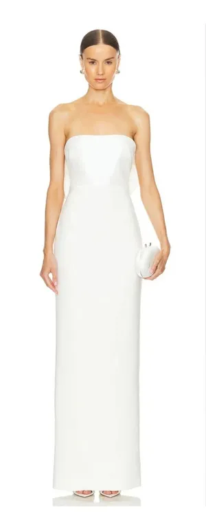 NEW LIKELY Helen Strapless Gown in White Size 8 thumbnail 1