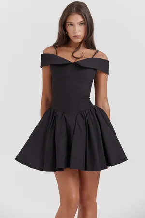 House of CB Elida Black Off Shoulder Mini Dress thumbnail 1