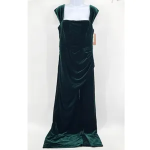 BHLDN Anthropologie Lana NWT Emerald Green Velvet Corset Lace Up Back Gown L NEW thumbnail 3