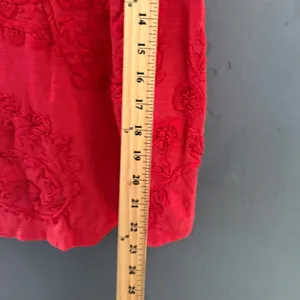 Lucky Brand Red Floral Embroidered‎ Slub Knit Sleeveless Tank Top Womens Small thumbnail 7