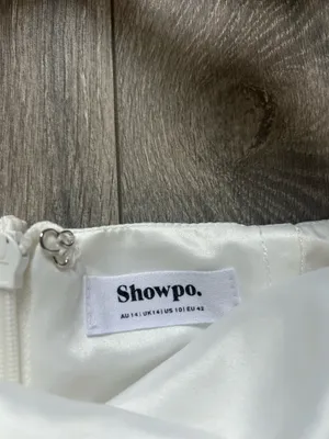Showpo Dante Mini Dress Halter Neck Tie Tulip Skirt Size Medium MSRP $129 thumbnail 4