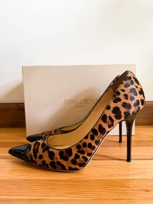 Jimmy Choo Leopard Print Pony Heels Size 37.5 thumbnail 3