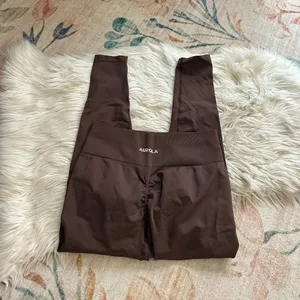AURLOA Dream Seamless Leggings In Java Coffee Brown Size L thumbnail 6