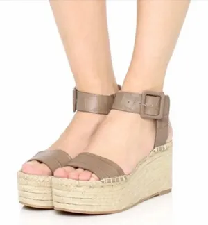 Vince Abby Croc Espadrille Platform Sandals Taupe Summer Bohemian Chic size 9 thumbnail 1