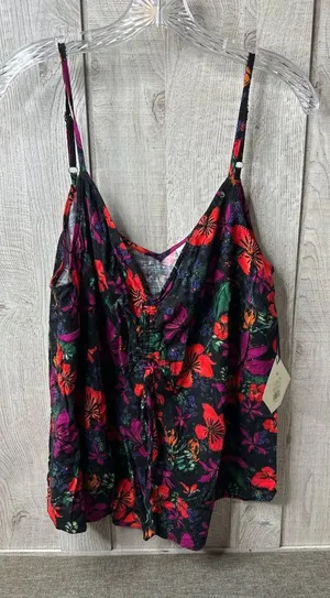 Ava & Viv Floral Print Camisole Top Women Size XXL Black Red Purple Cami thumbnail 1