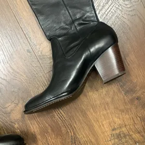 Frye Rory Scrunch Black Leather Knee-High Boots thumbnail 4