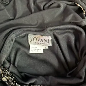 NWT Vintage Jovani Black Tie Open Back Beaded Evening Gown Size 6 💛🍄 thumbnail 10