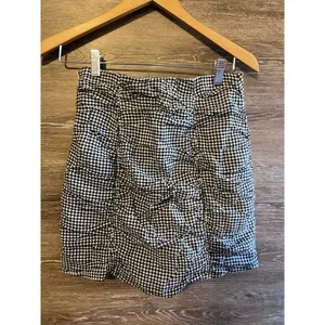 Abercrombie Fitch Mini Skirt Gray White Checkered Plaid Zip Size Small S thumbnail 7