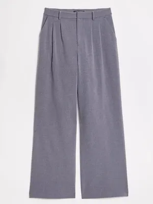 NWT LOFT Versa Seasonless Stretch Double Pleat Wide Leg Pants Heather Gray Sz 14 thumbnail 5