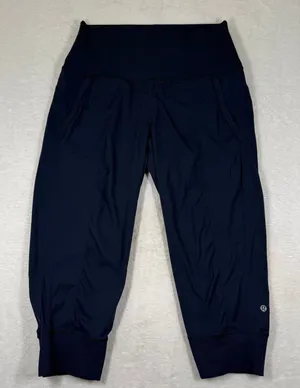 Lululemon Street To Studio‎ Crop Pant Midnight Navy Size 10 Ribbed Jogger 9150 thumbnail 1