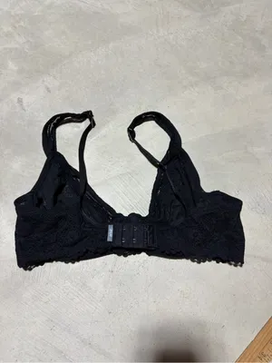 Aerie day to play Black Lace Unlined plunge bra 34D thumbnail 3