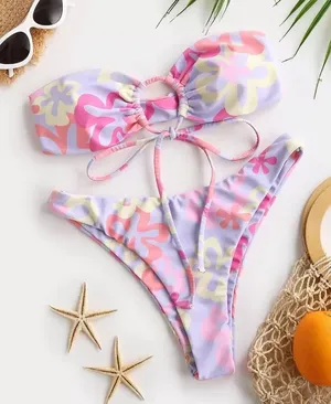 Shein Floral Bikini Set thumbnail 1