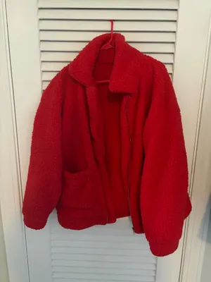 Amazon Red Sherpa Jacket thumbnail 1