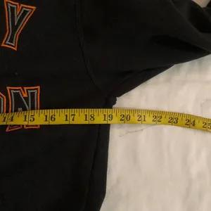 Port Authority Custom One of a kind Harley Davidson black orange baggy fit hoodie sweatshirt long sleeve biker motorcycle thumbnail 6