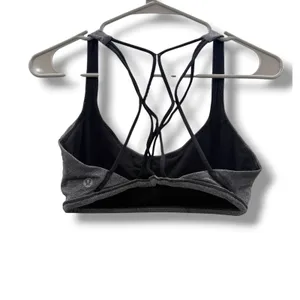 Lululemon Free To Be Zen Bra Womens 8 Heathered Black‎ Strappy Yoga Athletic thumbnail 2